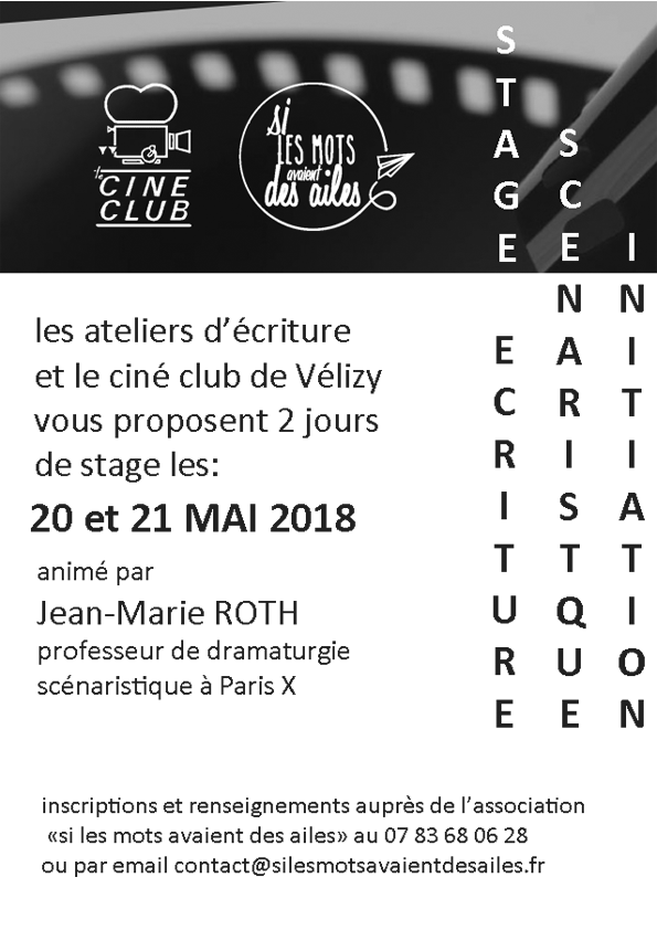 stage "écriture scénaristique" affiche